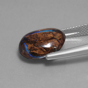 7.80克拉天然多色砾石欧泊，椭圆形切割，13.7×11.8毫米，不透明