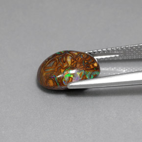 3.53克拉天然多色砾石欧泊，椭圆形切割，11.1×8.8毫米，不透明