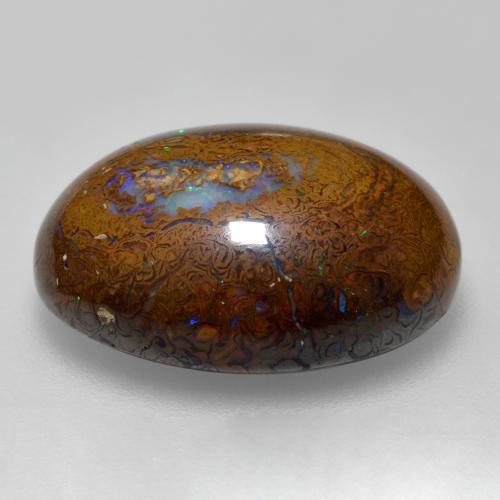 15.56克拉天然多色砾石欧泊，椭圆形切割，19.3×14.3毫米，不透明