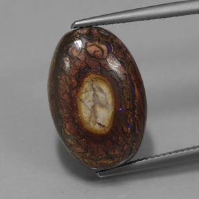 12.77克拉天然砾背蛋白石，椭圆形切割，不透明