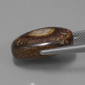 12.77克拉天然砾背蛋白石，椭圆形切割，不透明