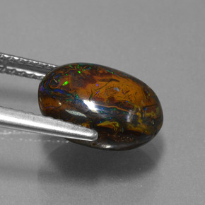 4.40克拉天然多色砾石欧泊，椭圆形切割，11.2×8.8毫米，不透明