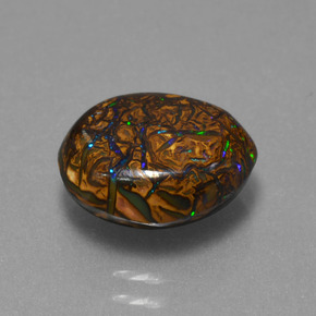 3.94克拉天然多色砾石欧泊，异形，11.5×9.4毫米，不透明