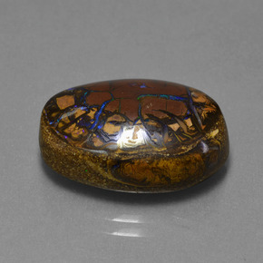 13.53克拉天然多色砾石欧泊，椭圆形切割，19.1×13.7毫米，不透明