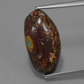 4.45克拉天然多色砾石欧泊，异形，16×8.7毫米，不透明