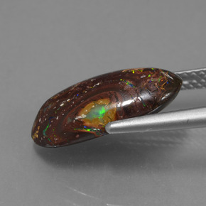 4.45克拉天然多色砾石欧泊，异形，16×8.7毫米，不透明