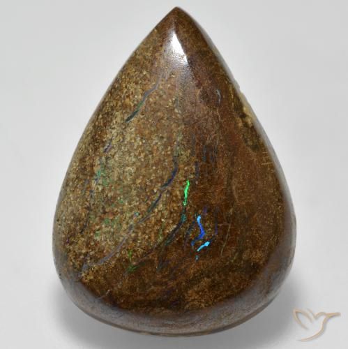 21.20ct 天然 彩色 砾背蛋白石, 梨形, 不透明