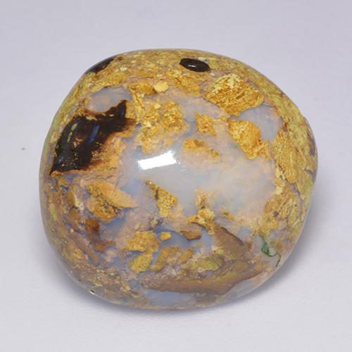 14.87克拉天然多色砾石欧泊，异形，19.8×18.6毫米，不透明