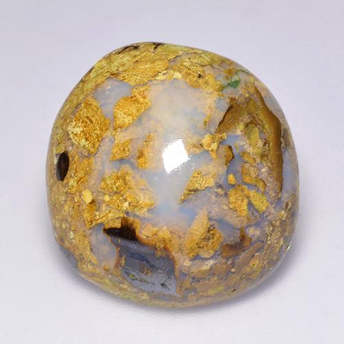 14.87克拉天然多色砾石欧泊，异形，19.8×18.6毫米，不透明