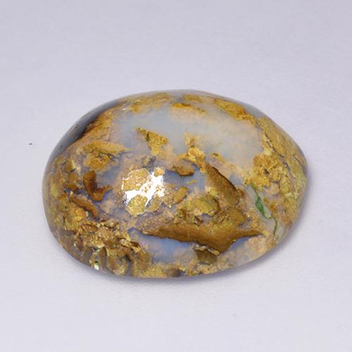 14.87克拉天然多色砾石欧泊，异形，19.8×18.6毫米，不透明