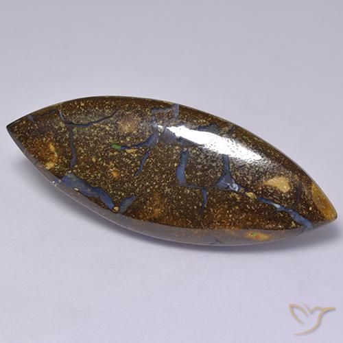 18.28ct 天然 彩色 砾背蛋白石, 榄尖形, 不透明