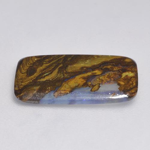 2.58克拉天然多色砾石欧泊，垫形剪裁，15.2×8.6毫米，半透明