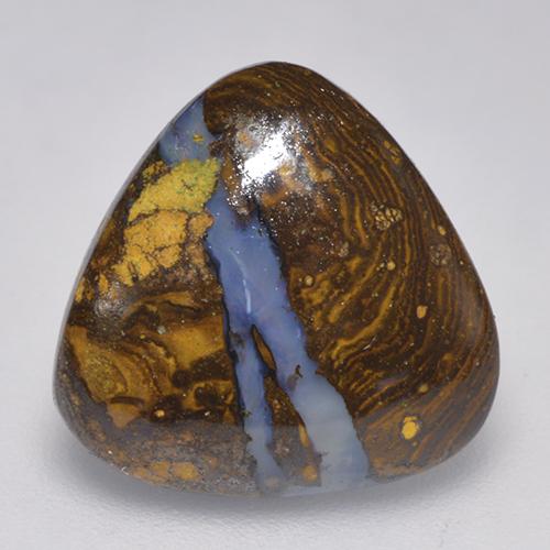 8.20克拉天然多色砾石欧泊，三角形，14.6×14.2毫米，不透明