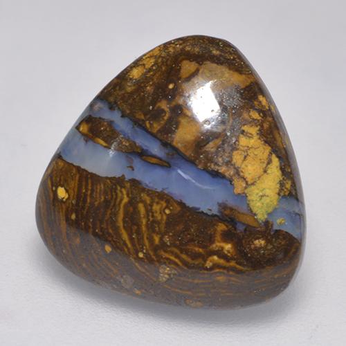 8.20克拉天然多色砾石欧泊，三角形，14.6×14.2毫米，不透明