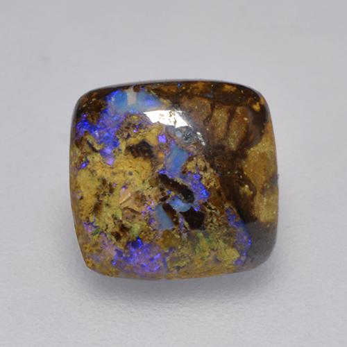 1.31克拉天然多色砾石欧泊，垫形剪裁，7.4×7.1毫米，不透明