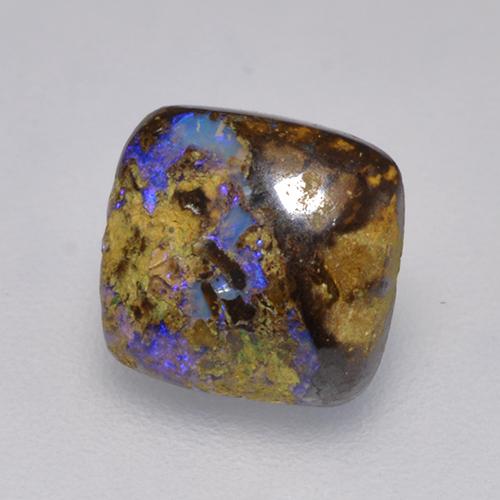1.31克拉天然多色砾石欧泊，垫形剪裁，7.4×7.1毫米，不透明