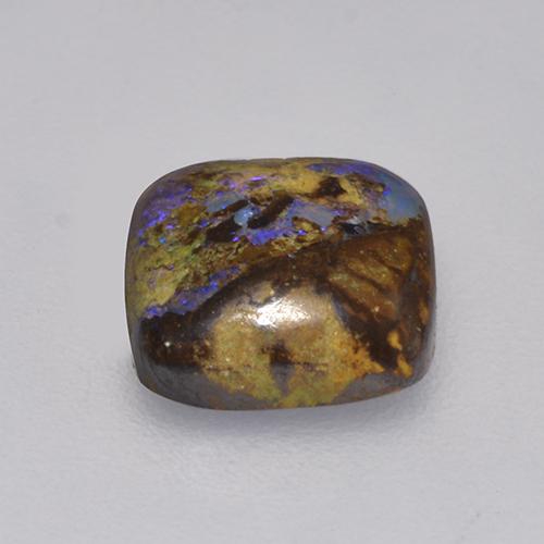1.31克拉天然多色砾石欧泊，垫形剪裁，7.4×7.1毫米，不透明