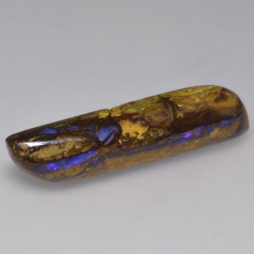 10.24克拉天然多色砾石欧泊，异形，31.2×7.6毫米，不透明