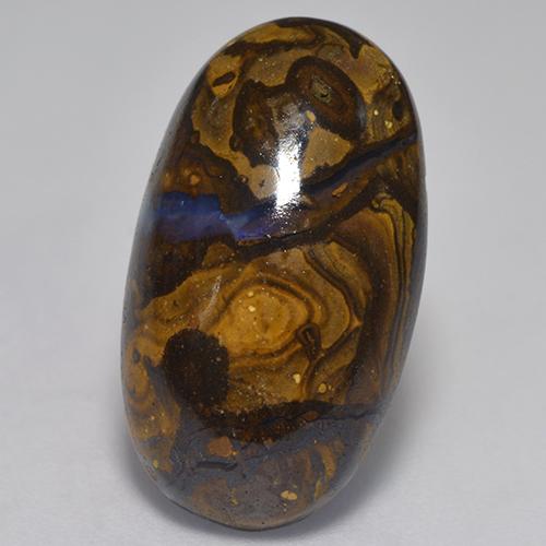 11.31克拉天然多色砾石欧泊，椭圆形切割，20.7×11.7毫米，不透明