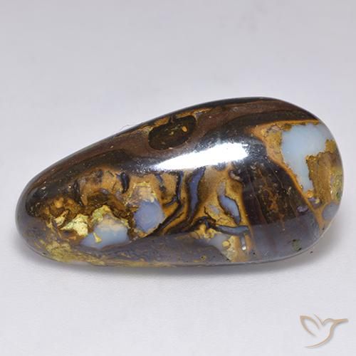 17.03克拉天然砾背蛋白石，花式切割，不透明