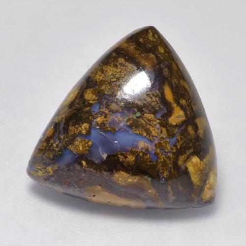 8.22克拉天然多色砾石欧泊，三角形，14.4×14.4毫米，不透明