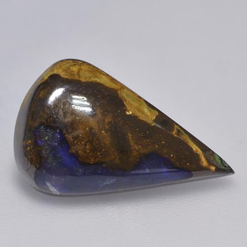 3.88克拉天然多色砾石欧泊，梨形，16.5×10毫米，不透明