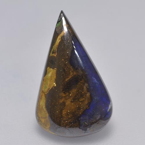 3.88克拉天然多色砾石欧泊，梨形，16.5×10毫米，不透明