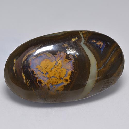 41.33克拉天然多色砾石欧泊，椭圆形切割，31.6×18.3毫米，不透明