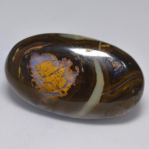 41.33克拉天然多色砾石欧泊，椭圆形切割，31.6×18.3毫米，不透明