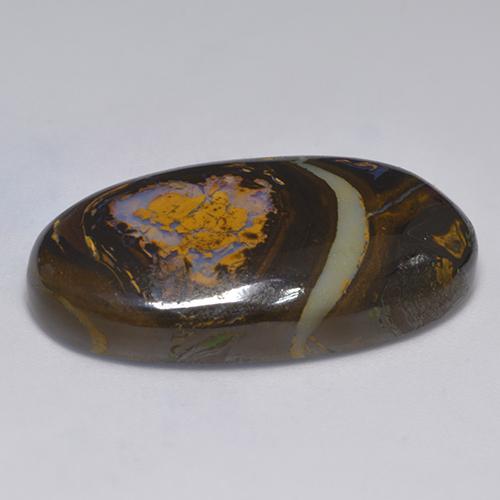 41.33克拉天然多色砾石欧泊，椭圆形切割，31.6×18.3毫米，不透明