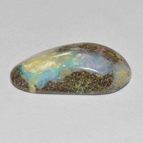 16.91克拉天然多色砾石欧泊，异形，26.5×13.1毫米，不透明