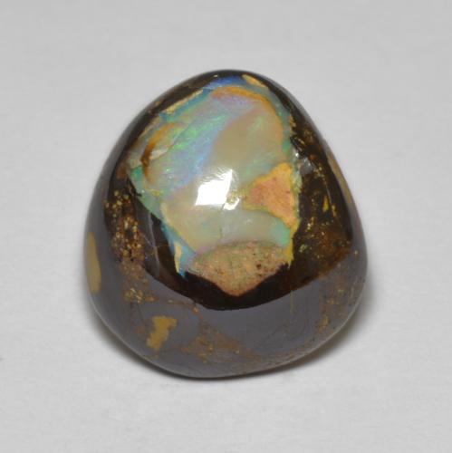 8.07克拉天然多色砾石欧泊，异形，14×13毫米，不透明