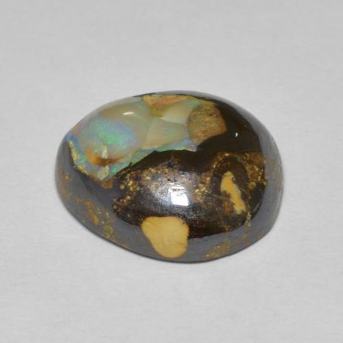 8.07克拉天然多色砾石欧泊，异形，14×13毫米，不透明