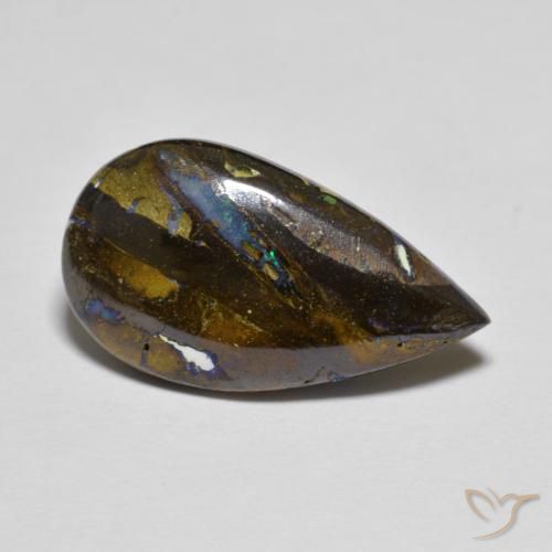 8.30ct 天然 彩色 砾背蛋白石, 梨形, 不透明