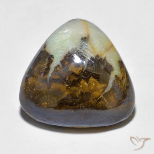 12.73ct 天然 彩色 砾背蛋白石, 胖三角形, 不透明
