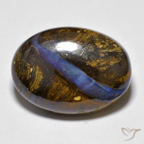 20.97克拉天然多色砾石欧泊，椭圆形切割，21.5×15.7毫米，不透明