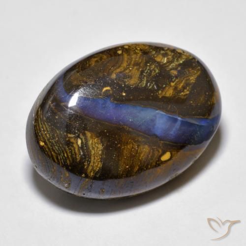 20.97克拉天然多色砾石欧泊，椭圆形切割，21.5×15.7毫米，不透明