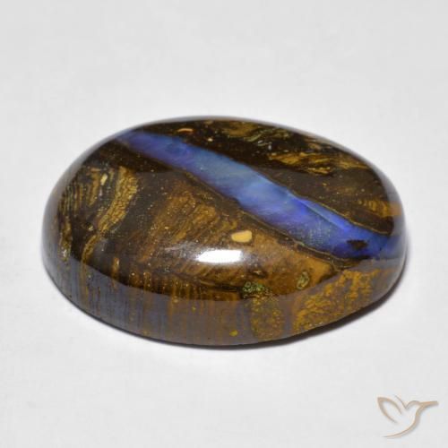 20.97克拉天然多色砾石欧泊，椭圆形切割，21.5×15.7毫米，不透明