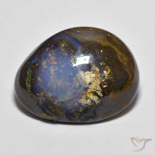 15.18ct 天然 彩色 砾背蛋白石, 花式切割, 不透明
