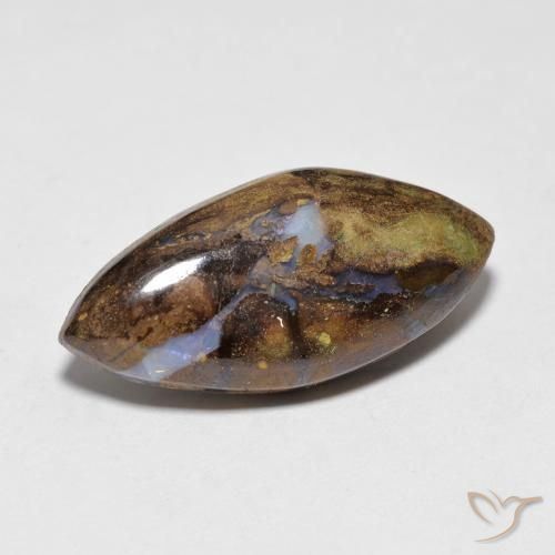 6.38ct 天然 彩色 砾背蛋白石, 榄尖形, 不透明