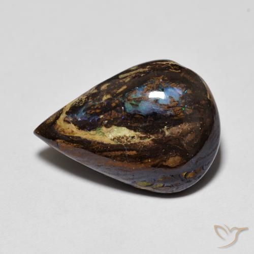 7.48ct 天然 彩色 砾背蛋白石, 梨形, 不透明