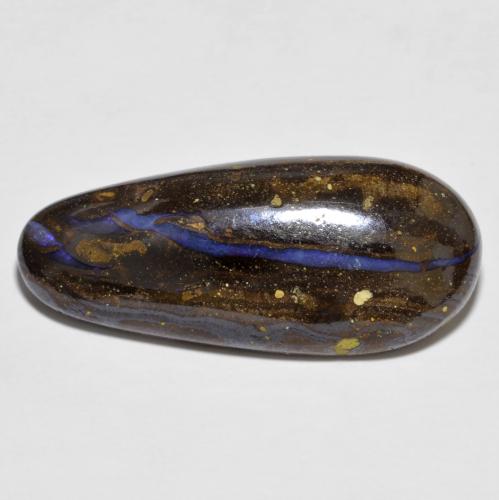 12.06克拉天然多色砾石欧泊，异形，26.3×11.3毫米，不透明