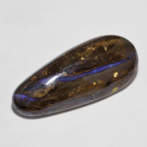 12.06克拉天然多色砾石欧泊，异形，26.3×11.3毫米，不透明