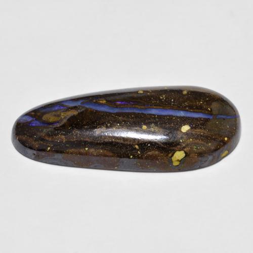 12.06克拉天然多色砾石欧泊，异形，26.3×11.3毫米，不透明