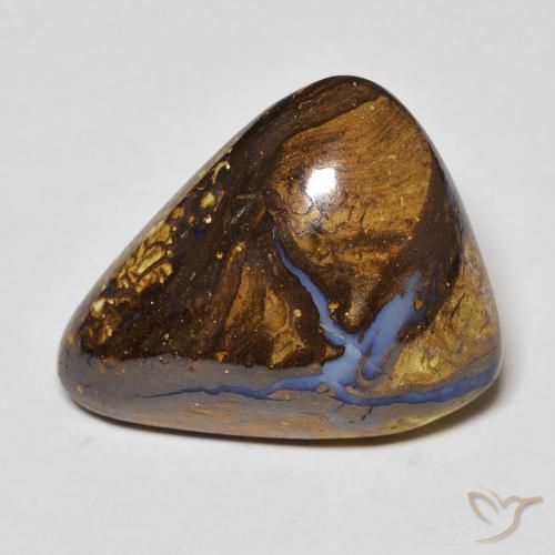 17.24克拉天然多色砾石欧泊，三角形，21.2×17.4毫米，不透明