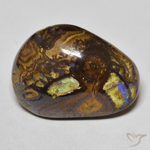 21.59克拉天然多色砾石欧泊，异形，24.1×18.3毫米，不透明