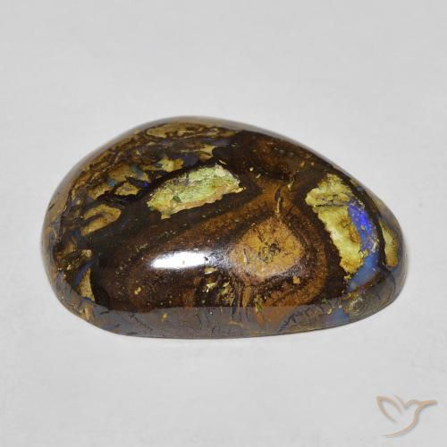 21.59克拉天然多色砾石欧泊，异形，24.1×18.3毫米，不透明