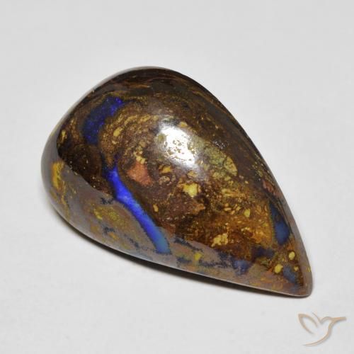 20.30克拉天然多色砾石欧泊，异形，25.5×16毫米，不透明