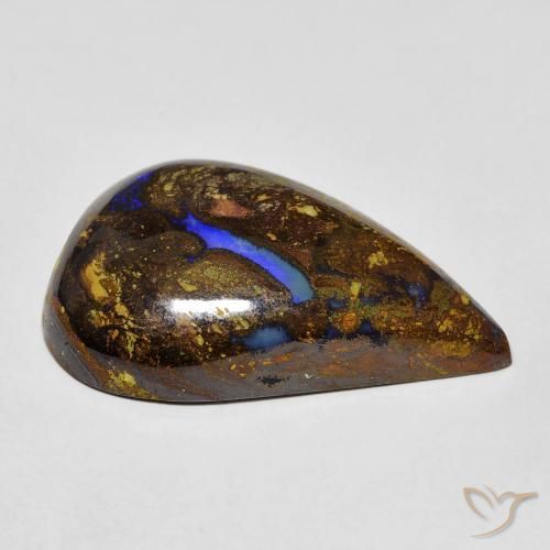 20.30克拉天然多色砾石欧泊，异形，25.5×16毫米，不透明
