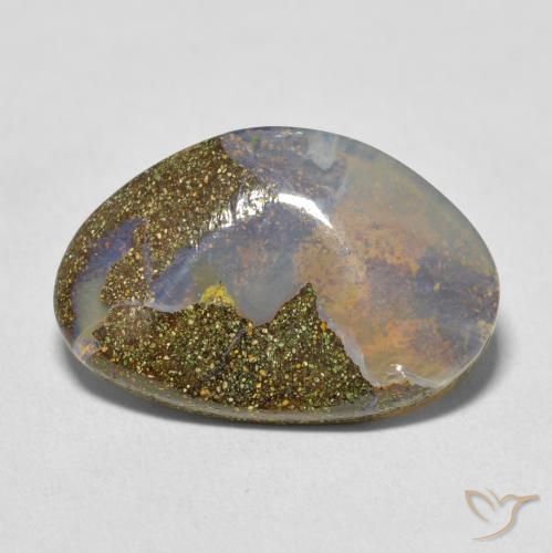 7.00ct 天然 彩色 砾背蛋白石, 花式切割, 不透明